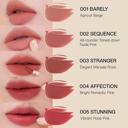 Objet Lip Stain (Unique Paint Tube Design) – Velvet Matte Tint, Long-Lasting Waterproof Lipstick, Hydrating Korean Makeup, Red & Rose Gloss, K-Beauty Tinted Lipstain (03 STRANGER)