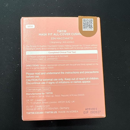 [*Mini Size*] TIRTIR All Cover Pink Cushion | Korean Cushion Foundation, (#33N Macchiato, 0.15 Fl Oz)