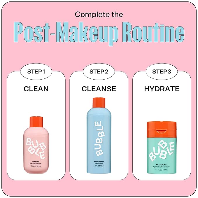 Bubble Skincare Wipe Out Makeup Remover - Hydrating Face & Eye Makeup Remover Enriched with Vitamins & Antioxidants - Fragrance-Free Skin Care Suitable For All Skin Types (50ml)