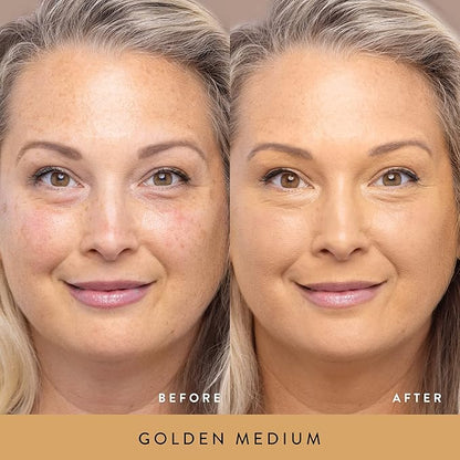 LAURA GELLER NEW YORK Double Take Liquid Foundation | Medium to Full Coverage, Natural Matte Finish, Golden Medium