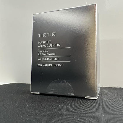 [*Mini Size*] TIRTIR Aura Glow Silver Cushion | Korean Cushion Foundation, (#29N Natural Beige, 0.15 Fl Oz)