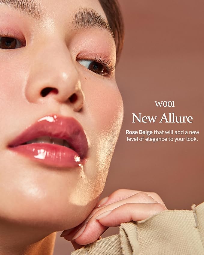 HINCE Mood Enhancer Water Liquid Glow - Non-Sticky & Waterproof Lip Stain for Women - Long Wearing Lip Gloss for Natural and Glass Glow - Moisturizing Liquid Makeup, 0.16 fl.oz. (NEW ALLURE)