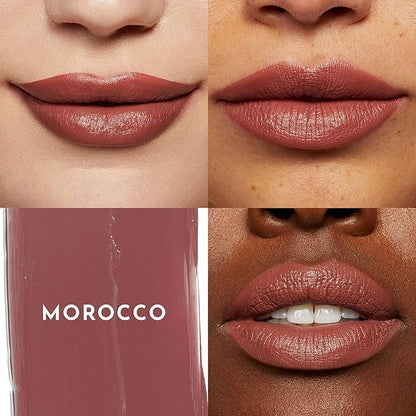 Forget the Filler Lip-Plumping Line-Smoothing Satin Cream Lipstick, Morocco, Pink, 0.1 Ounce