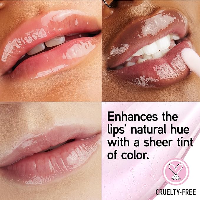 Physicians Formula Mineral Wear Diamond Lip Oil, High-Shine Serum Hybrid with Diamond Dust, Vitamin E, & Mineral Powder, Talc-Free, Cruelty-Free, & Vegan - Pink Diamond