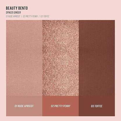 Kaja Lip & Blush Glazed Keychain Stain - Jelly Charm 01 Cherry Spritz + Beauty Bento Collection - Bouncy Eyeshadow Trio 10 Spiked Ginger, 0.03 Oz Bundle