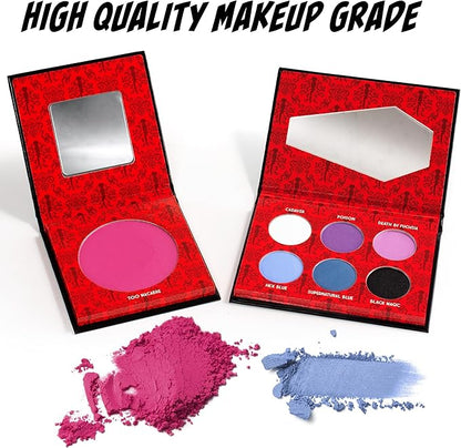 Rubies Officially Licensed Elvira Makeup Kit - Complete Makeup Set Eyeshadow Palette, Lipstick, Lip Gloss, Black Eyeliner, Blush, Makeup Bag, Premium Halloween Make Up for Adults Costume Makeup Kit