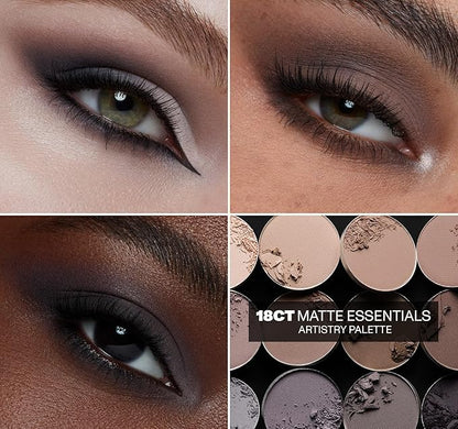 Morphe 18CT Makeup Palette - Matte Essentials Artistry Palette with Cool-Toned, All Matte Shades - Made to Build, Blend & Layer Flawlessly for Everyday, Versatile Makeup Looks (0.68 oz)