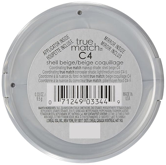 L'Oreal Paris True Match Super-Blendable Powder, Shell Beige, 0.33 oz.