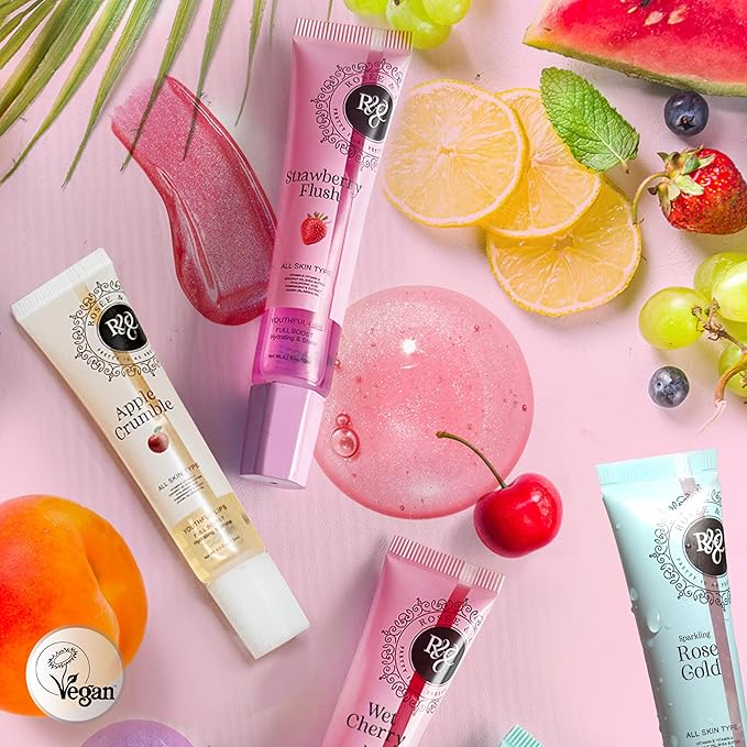 ROSÉE & CO Rosee Lip Gloss Vegan & Cruelty Free Treatment, Professional Make up, Long Lasting Glossy with Shea Butter, Moisturize, Protect & Smooth, High Shine, Non-Sticky (o. Apple Crumble, 0.5)