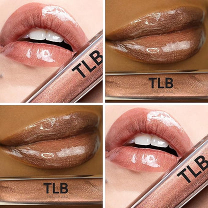 The Lip Bar Vegan Non-Sticky Lip Gloss, with Hydrating Shea Butter for a Lightweight, High Shine Finish, Extra - Brown Shimmer