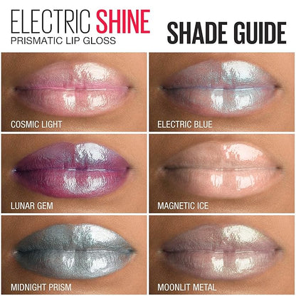 Maybelline New York Lip Studio Electric Shine Prismatic Lip Gloss Makeup, Moonlit Metal, 0.17 fl. oz.