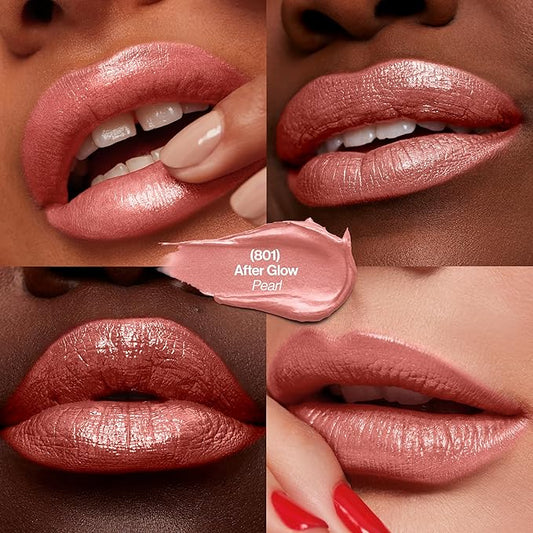 Revlon Super Lustrous Lipstick, Creamy Formula For Soft, Fuller-Looking Lips, Moisturized Feel, 801 After Glow, 0.15 oz