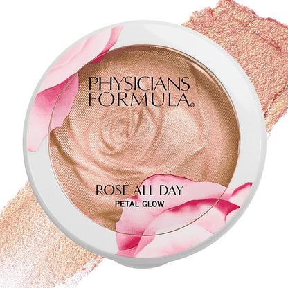 Physicians Formula Rosé All Day Highlighter Blush Face Powder, Shimmer Petal Glow, Pink Soft Petal, Dermatologist Tested, Clinicially Tested
