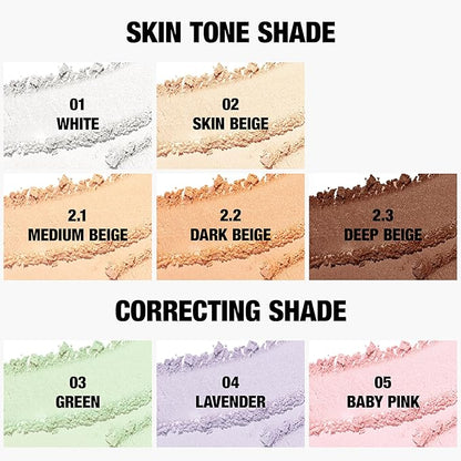 Translucent Set Finishing Powder - Sebum Control Face Loose Powder, Matte & Silky Finish, Lightweight, Long-lasting, Korean Makeup, 0.24 Oz. (01 White, 0.24 Oz.)