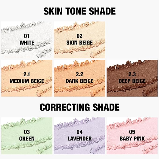 Translucent Set Finishing Powder - Sebum Control Face Loose Powder, Matte & Silky Finish, Lightweight, Long-lasting, Korean Makeup, 0.24 Oz. (2.2 Dark Beige, 0.24 Oz.)