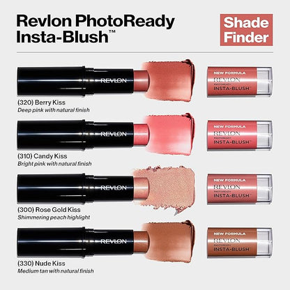 Revlon Blush Stick, PhotoReady Insta-Blush Face Makeup with Cream to Powder Formula, High Impact Color, Moisturizing Creamy Formula, 300 Rose Gold Kiss, 1.15 Oz
