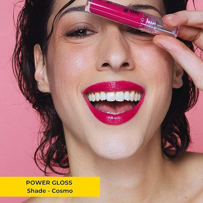 Rise & Slay Power Gloss – High-Pigment Hydrating Gloss Lipstick with Hyaluronic Acid, Jojoba Oil, Castor Oil, Vit-E, Non-Sticky Vibrant Shine, Fuchsia Pink Rose (Cosmopolitan, 4.5 ml)