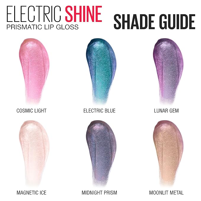 Maybelline Lip Studio Electric Shine Prismatic Lip Gloss Makeup, Cosmic Light, 0.17 fl. oz.