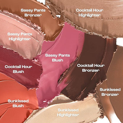 Alleyoop Stack The Odds - Stackable Makeup Palette - Cream Blush, Contour, Bronzer & Highlighter Blendable Cream Make up Palette - Natural, Glowy Finish - Compact Stack Makeup for Travel, Sassy Pants