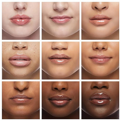 Plumping Lip Oil, Hydrating Lip Gloss Tinted Lip Balm Transparent Lip Care, Big Brush Head Glitter Shine, Long Lasting Nourishing Non-sticky Fresh Texture
