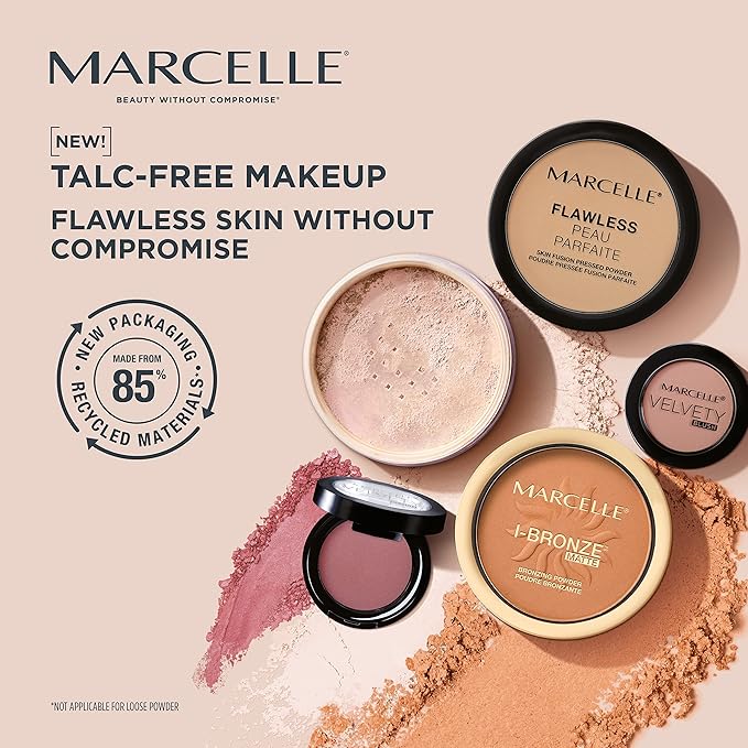 Marcelle Loose Setting Face Powder, Translucent, Talc-Free, Mattifying, Natural & Smooth Finish, Flawless Complexion, Long-Lasting, Hypoallergenic, Fragrance-Free, Cruelty-Free, 1.94 Oz.