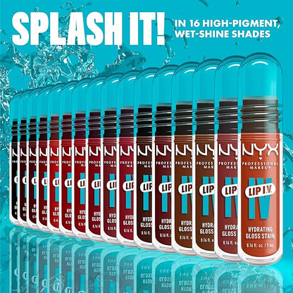 NYX PROFESSIONAL MAKEUP Lip IV Hydrating Glossy Lip Stain with 12HR Hydration - Hydra Honey (Brown)