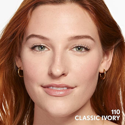 COVERGIRL Clean Invisible Foundation Makeup, Dewy & Glowy Natural Finish, Buildable Coverage, Skin-Like Smooth Look, Vegan, Classic Ivory, 1oz