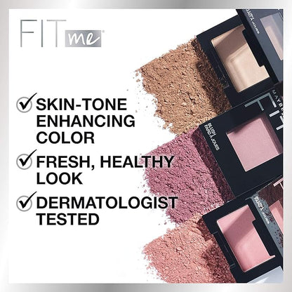 Maybelline Fit Me Blush, Lightweight, Smooth, Blendable, Long-lasting All-Day Face Enhancing Makeup Color, Buff, 1 Count (Pack of 4)