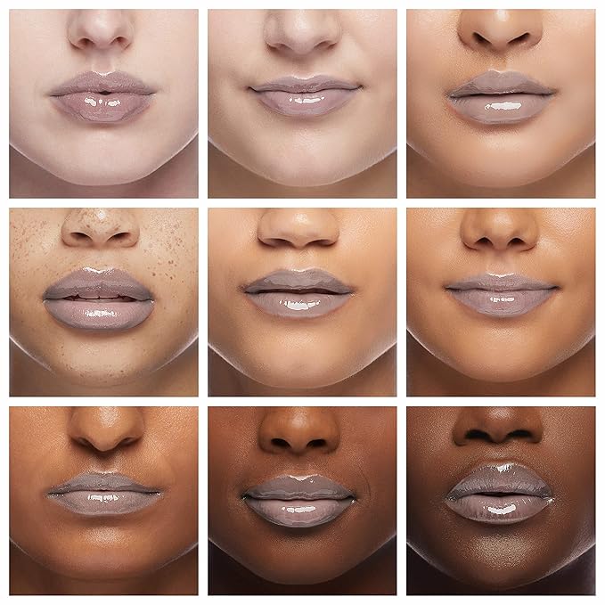 Big Brush Head Hydrating Lip Glow Oil Plumping Lip Tint, Transparent Lip Care Lip Gloss Tinted Lip Balm, Moisturizing Non-sticky Shiny Texture Lip Oil - Coconut (Clear)