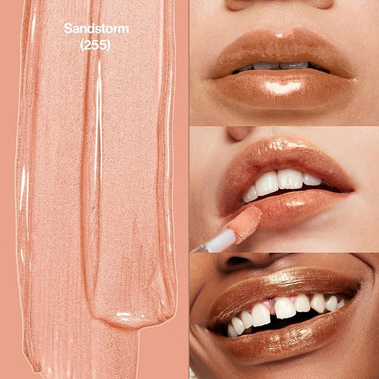 Revlon Super Lustrous Lip Gloss, Non-Sticky, Hydrating, High Shine Finish, 255 Sandstorm, 0.13 oz