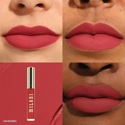 Milani Stay Put Longwear Liquid Lipstick Unhinged + Understatement Lipliner Pencil - Highly Pigmented Retractable Soft Lip Liner Pencil + Keep It Full Nourishing Lip Plumper - Moonlight