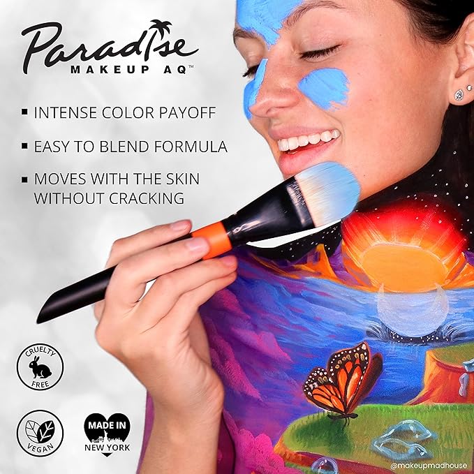 Mehron Makeup Paradise Makeup AQ 8 Color Basic Palette | Magnetic Refillable Body Paint & Face Paint Palette | Professional & Water Activated | Costumes, SFX, Halloween, & Cosplay