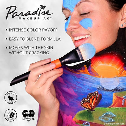 Mehron Makeup Paradise Makeup AQ 8 Color Basic Palette | Magnetic Refillable Body Paint & Face Paint Palette | Professional & Water Activated | Costumes, SFX, Halloween, & Cosplay