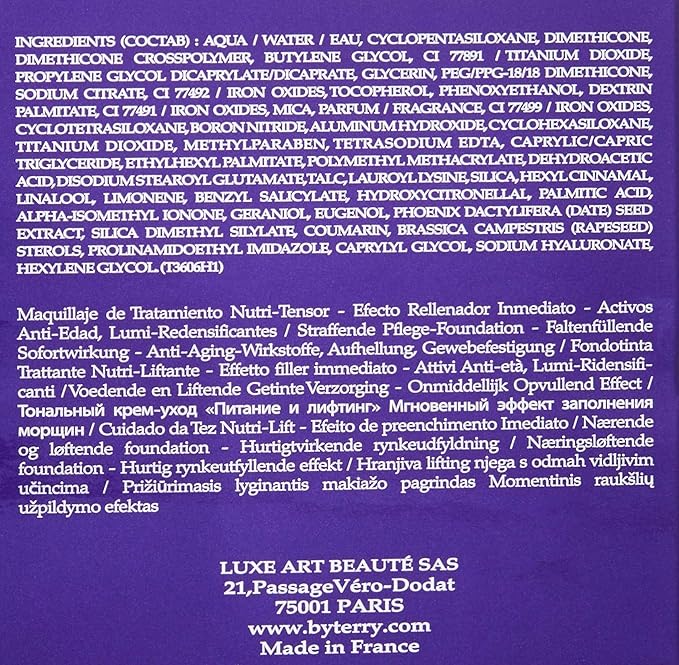 By Terry Eclat Opulent Nutri Lifting Foundation, No. 10 Nude Radiance, 1 oz