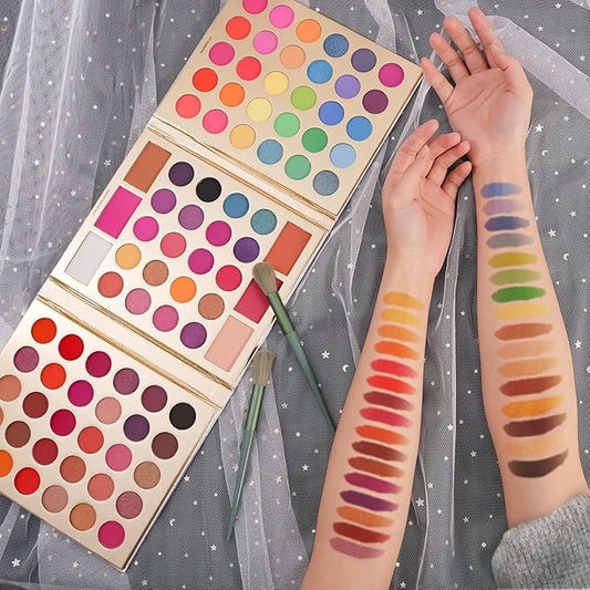 86 Colors Highly Pigmented Eyeshadow Palette with 13 pcs Makeup Brushes Set, Includes Matte Shimmer Long Lasting Waterproof Contour Blush Powder Highlighter,Makeup Gift Set for Women.