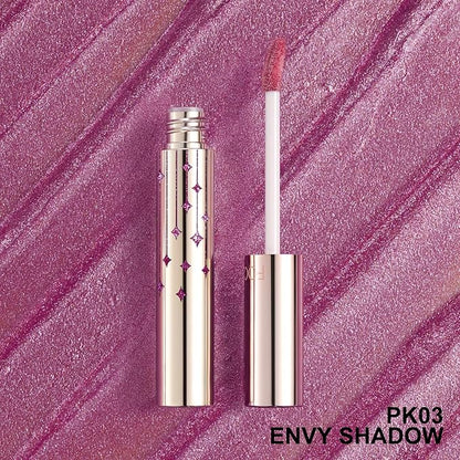 FOCALLURE High Shine Glitter Lip Gloss,Hydrates and Soothes Lips for a Gorgeous,Delivers a Non-sticky Glossy finish,Long-lasting Shine & Fuller-looking Lip Makeup,PK03 ENVY SHADOW