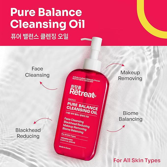 Pure Balance Cleansing Oil - Clinically Proven to Reduce Blackheads, Sebum & Impurities - Plant-Powered Makeup Remover and Oil Cleanser for Face, Sensitive & All Skin Types, 8.45 fl.oz