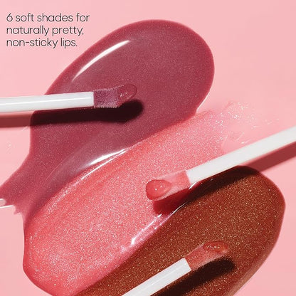 Almay Color & Care Hydrating Lip Gloss, Soft Natural Hues, Prebiotic Complex, Hyaluronic Filling-Sphere Technology, 300 Glitters Gold, 0.1 Fl Oz