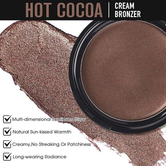 UCANBE Face & Body Cream Bronzer, Natural Tan Sun-Kissed Glow, Buildable Blendable for Long Lasting Bronzed Glow, Lightweight Contour Bronzing Muti-Use Shaping Palette for All-Day Luminous