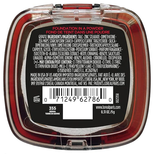 L'Oreal Paris Makeup Infallible Fresh Wear Foundation in a Powder, Up to 24H Wear, Waterproof, Sienna, 0.31 oz.
