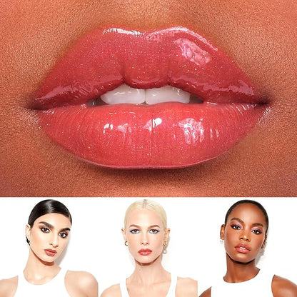 Vegan Lip Gloss for Soft Lips, Plumping Oil, Hydrating Non-Stick Lipgloss for Women, Provides Maximum Shine, Paraben and Cruelty Free (UNAPOLOGETIC - Pink Nude Color)