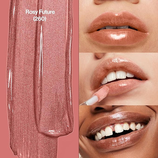 Revlon Super Lustrous Lip Gloss, Non-Sticky, Hydrating, High Shine Finish, Rosy Future, 0.13 oz