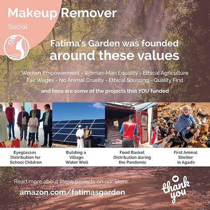 Fatima's Garden Organic Makeup Remover - With Argan & Rose Water, 100ml