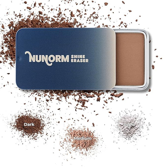 Shine Eraser | Absorbs Oil + Minimizes Pores | Premium Mattifying Formula for Men’s Skin | 3 Shades | High-Performance Ingredients | Made In USA | Cruelty-Free + Vegan | 100% Recyclable Tin