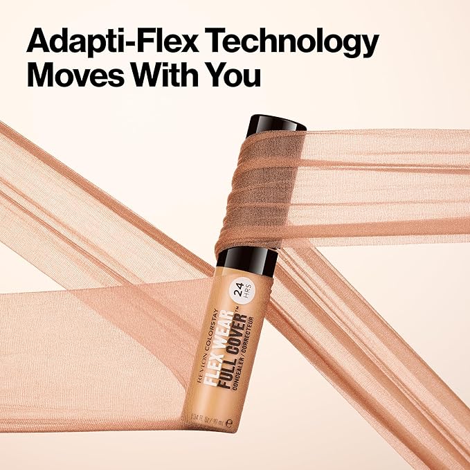 Revlon ColorStay Flex Wear, Full Cover Non-Creasing Concealer, Infused with Hyaluronic Acid & Vitamin E, Flexible Longwear, 078 Truffle, 0.34 fl oz.