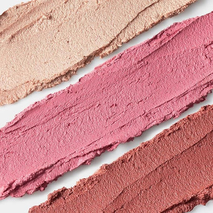 Axiology Multi Stick Crayons For Eyes, Lips, Cheeks Balmies Trio Gift Set Creamy Buildable Lightweight Moisturizing Blush Face Sticks Contour & Highlight All Day Wear Face Makeup (Cotton Candy Skies)