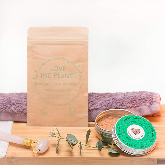 Love the Planet Vegan Mineral Foundation Shade Honey in Refillable Tin