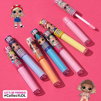 L.O.L Surprise! 14pc Lip Gloss for Girls, Lol Lip Gloss Set Value Pack, 14 Assorted Fruit Flavored Lip Glosses, Non Toxic, Kid Friendly, Party Favors, Gift For Kids