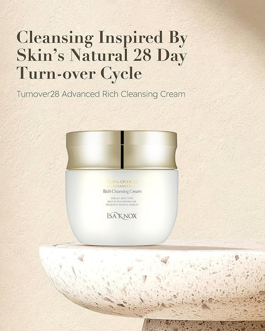 Isa Knox Turnover 28 Advanced (Cleansing Cream, 6.8fl oz) - Nourishing Makeup Remover without Residue by LG Beauty. Evergreen Oak, Pomegranate Vinegar, African Walnut Oil.