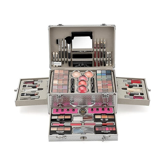 All-in-one Holiday Make up Gift Set | Makeup Kit for Women Full Kit Essential Starter Bundle Include Eyeshadow Palette Lipstick Blush Foundation Concealer Face Powder Mascara Lipgloss Brush